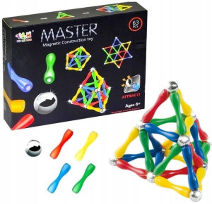 Klocki Magnetyczne Kulki Cube 63 El Układanka Neo