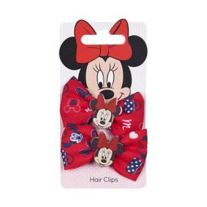 Hair Clips Minnie Mouse Czerwony Lasso 2 Sztuk