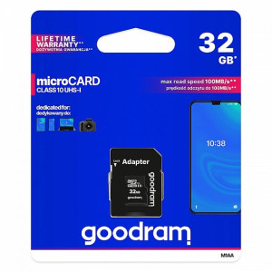 Karta pamięci microSDHC 32 GB + adapter SD