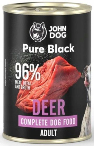 John Dog Adult | Pure Black | Jeleń 400g