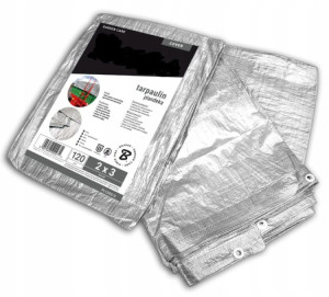 Plandeka Srebrna 4x6m 120g Super Gruba!! Mocna!!