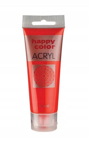 Farba akrylowa 75ml jasno czerwona Happy Color