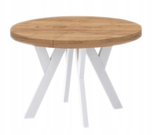 Stół okrągły MK3 LOFT dąb craft rozkładany 100/150