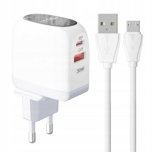 SZYBKA Ładowarka Sieciowa USB USB-C 30W + KABEL