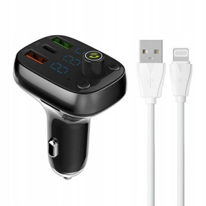LDNIO Transmiter FM BT 2USB USB-C Kabel Lightning