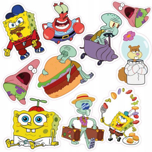 Naklejki Zestaw Spongebob Pan Krab Skalmar Na Auto