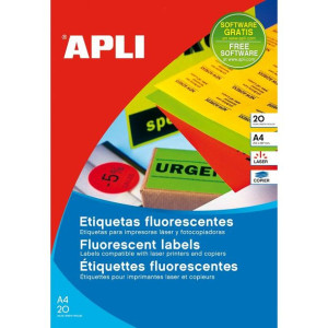 Kleje/Etykiety Apli Okrągły Żółty A4 ø 60 mm 20 Kartki