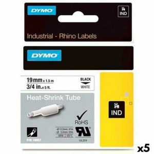 Zestaw Rurek Termokurczliwych Rhino Dymo ID1-19 19 x 1,5 mm Czarny Biały (5