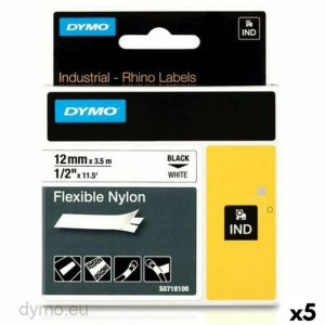 Laminowana Taśma do Drukarki Etykiet Rhino Dymo ID1-12 12 x 3,5 mm Czarny B