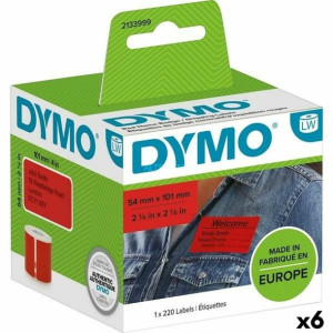 Etykiety na rolce Dymo Label Writer 54 x 7 mm Czerwony 220 Części (6 Sztuk)
