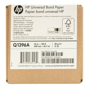 Rolka papieru do plotera HP Q1396A 80 g/m² 610 mm x 45,7 m Biały