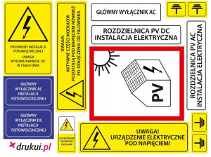 Naklejki Fotowoltaika, rozdzielnica nowe wymogi