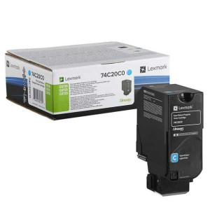 Toner Lexmark 74C20C0 Turkusowy