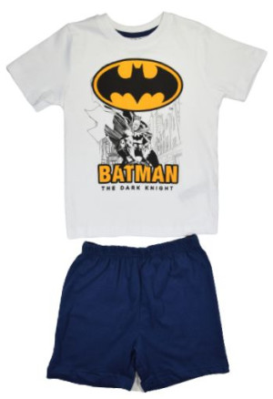 Piżama BATMAN Krótki Rękaw 116 biała 6+
