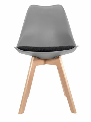 Krzesło Skandynawskie Monza Light Grey Pro - Black Fabric V Szare Siwe
