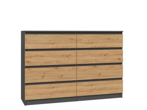 Komoda Malwa M8 140 - Antracyt / Dąb Artisan