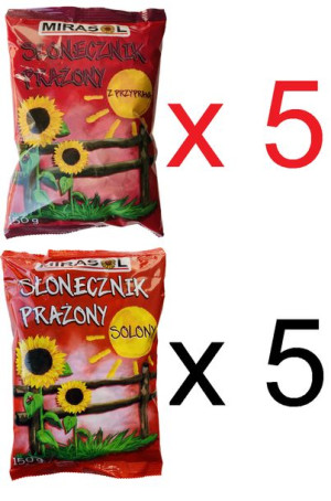 5+5 Słonecznik prażony z przyprawą 150g oraz solony 150g MIRASOL