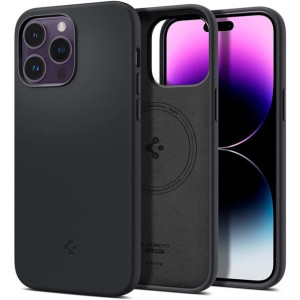 Spigen Silicone Fit Mag Magsafe Iphone 14 Pro Max Black
