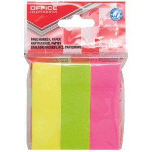 Zakładki indeksujące OFFICE PRODUCTS 26x76mm zawieszka mix