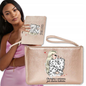 Torebka Kopertówka Wieczorowa Rose Gold KOBIECE Wz