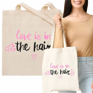 TORBA Beżowa Dla Fryzjerki LOVE IS IN THE HAIR Wz