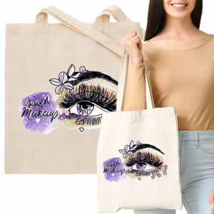 TORBA EKO Beż Dla Kosmetyczki AUTUMN MAKEUP Wzory