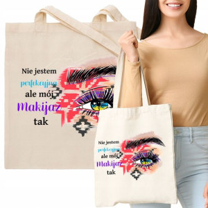 TORBA EKO Beż Kosmetyczki PERFEKCYJNY MAKIJAŻ Wz