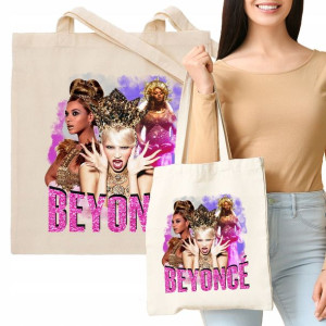 TORBA Eko Beż Prezent Dla Fana Queen BEYONCE Wzory