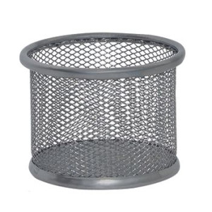Pojemnik na przybory Q-CONNECT Office Set metalowy 90x68mm srebrny