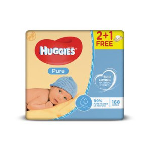 HUGGIES 3x56szt Pure 2+1 chusteczki nawilżane