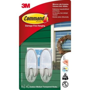 Command Outdoor, 2 przezroczyste haki, 4 średnie paski 17091CLR-AWCEE