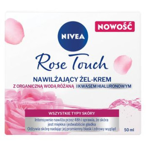 NIVEA Rose Touch nawilżający żel-krem z organiczną wodą różaną i kwasem hia