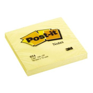 Karteczki samoprzylepne Post-it®, klasyczne żółte, 76x76mm, 100 karteczek