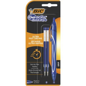 BIC Gel-ocity Quick Dry Długopis żelowy niebieski Blister 1 sztuka + 2 wkła