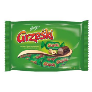 Goplana Grześki Cukierki o smaku orzechowym w czekoladzie mlecznej 1 kg