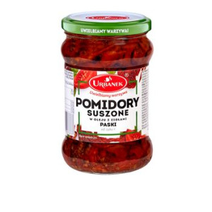 Pomidory suszone w oleju z ziołami paski Urbanek 270g/150g