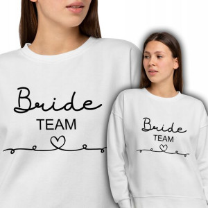 Bluza Biała Wieczór Panieński BRIDE TEAM HEART - M