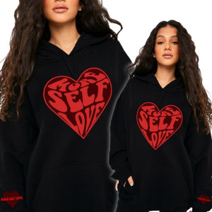 Bluza Czarna Damska Z Kapturem MORE SELF LOVE - XL