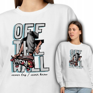 Modna Damska Bluza Biała OFF THE WALL Wzory - M