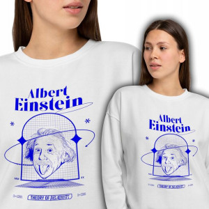 Wygodna Bluza Biała Damska ALBERT EINSTEIN Wzory M