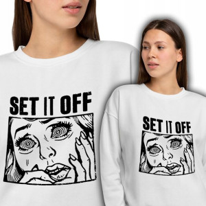 Wygodna Bluza Biała Damska SET IT OFF Wzory - S