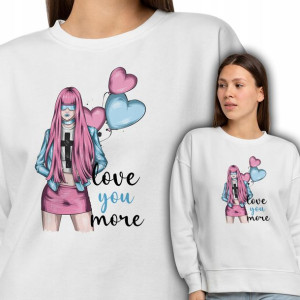 Wygodna Damska Bluza Biała LOVE YOU MORE Wz - M