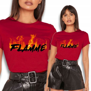 Koszulka Bluzka Czerwona Damska FLAMME FIRE - S