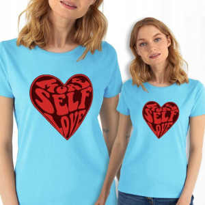 Koszulka Bluzka Turkus Damska MORE SELF LOVE - L