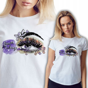 Koszulka Damska Biała AUTUMN MAKEUP Top Wzory -XL