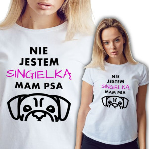 Koszulka Damska Nie Jestem Singielką Mam Psa Xxl