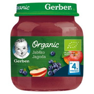 Gerber Organic Deserek jabłko jagoda po 4 miesiącu 125 g