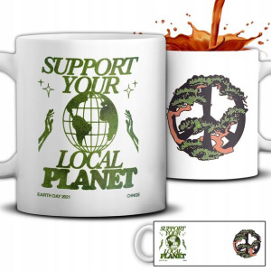 KUBEK ECO Support Your LOCAL PLANET Wiele WZORÓW