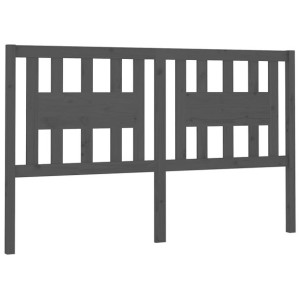 Wezgłowie łóżka, szare, 156x4x100 cm, lite drewno sosnowe