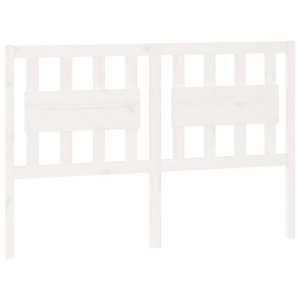 Wezgłowie łóżka, białe, 125,5x4x100 cm, lite drewno sosnowe